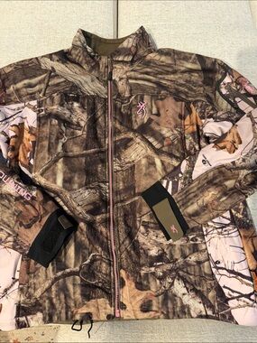 Browning Camouflage Puffer Jacket with Pink Accents